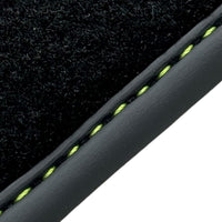 Black Floor Mats for Lamborghini Urus with Green Leather | Black Logo - AutoWin