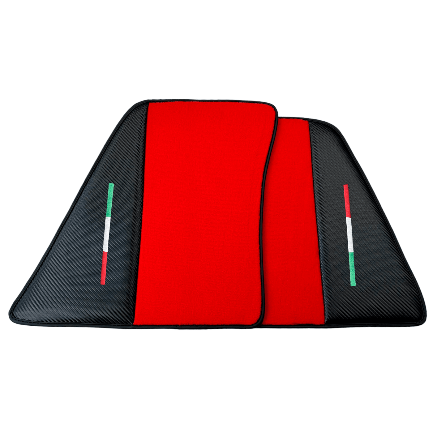 Red Floor Mats for Ferrari 296 GTS (2022-2024) with Carbon Fiber - AutoWin