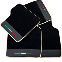 Black Floor Mats for Ferrari Purosangue with Leather and Beige Trim | Italian Edition - AutoWin