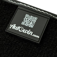 Black Floor Mats for Rolls Royce Cullinan with Carbon Fiber Leather - AutoWin