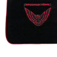 Black Floor Mats Red Trim for Pontiac FireBird (1970-1981) Trans Am - AutoWin