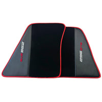 Black Floor Mats for Ferrari 296 GTB (2022-2024) with Carbon Fiber | Red Trim - AutoWin