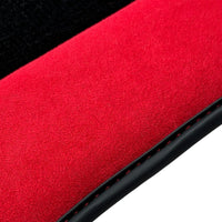 Black Floor Mats for Rolls Royce Cullinan with Red Alcantara Leather - AutoWin