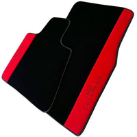 Black Floor Mats for Rolls Royce Cullinan with Red Alcantara Leather - AutoWin