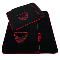 Black Floor Mats Red Trim for Pontiac FireBird (1970-1981) Trans Am - AutoWin