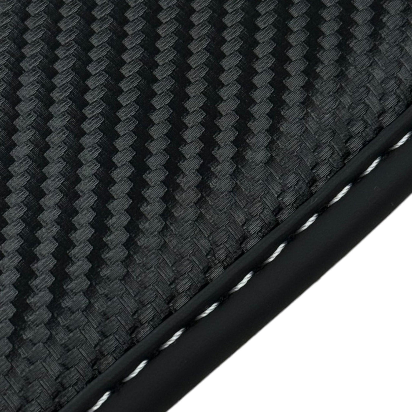 Black Floor Mats for Rolls Royce Cullinan with Carbon Fiber Leather - AutoWin