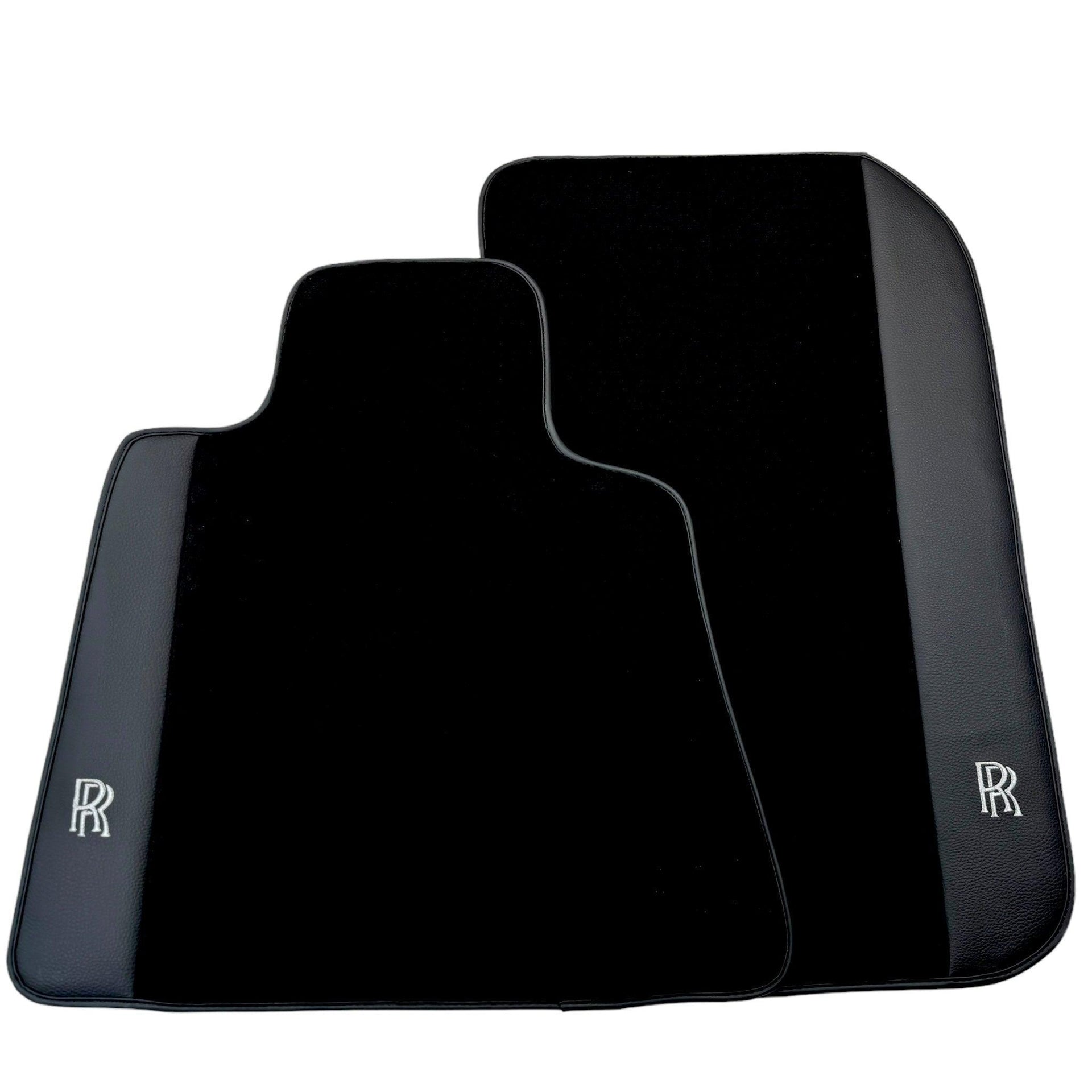 Black Floor Mats for Rolls Royce Dawn (2016-2023) with Black Leather - AutoWin