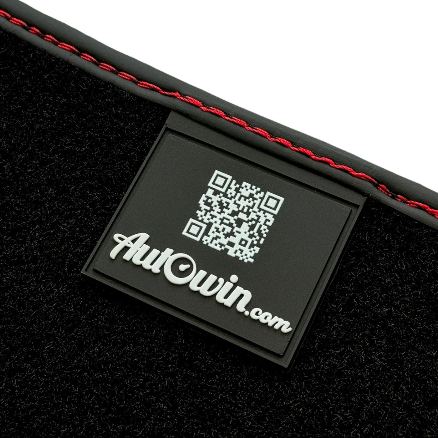 Black Floor Mats for Ferrari Roma (2021-2024) with Red Alcantara Leather - AutoWin