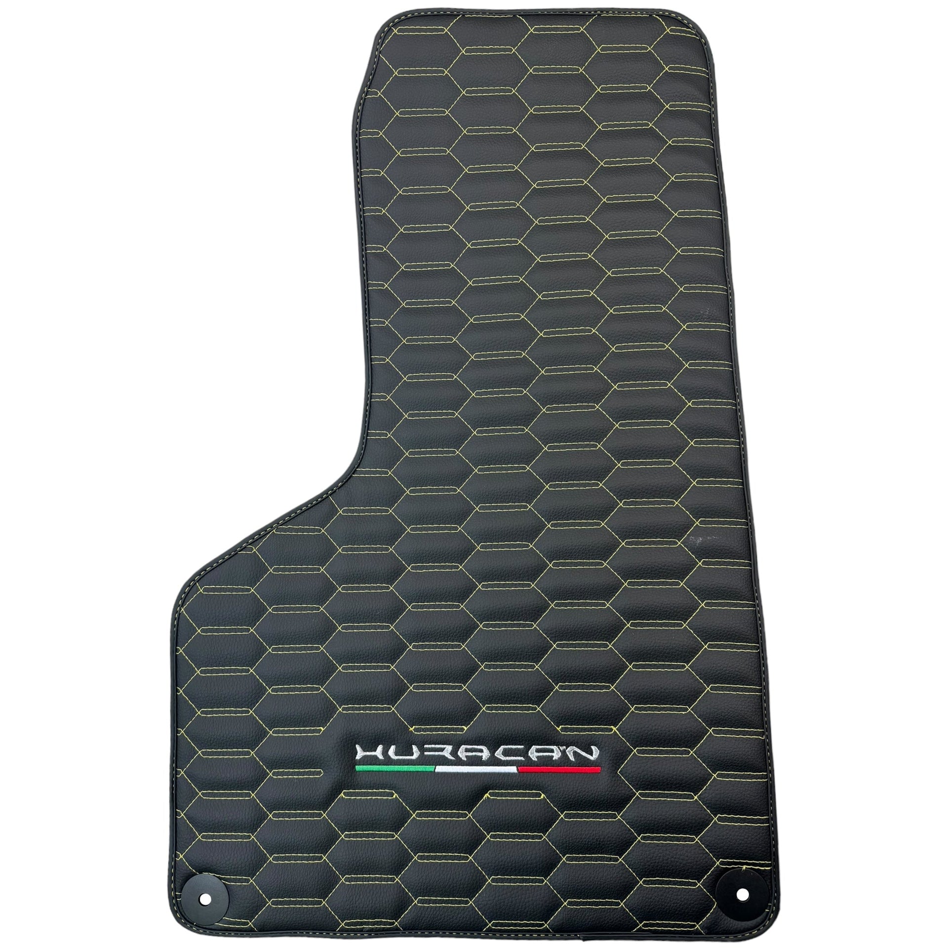 Floor Mats for Lamborghini Huracan Leather Yellow Stitching