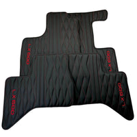 Leather Floor Mats for Lexus LX 600 (2022-2024) with Red Stitching - AutoWin
