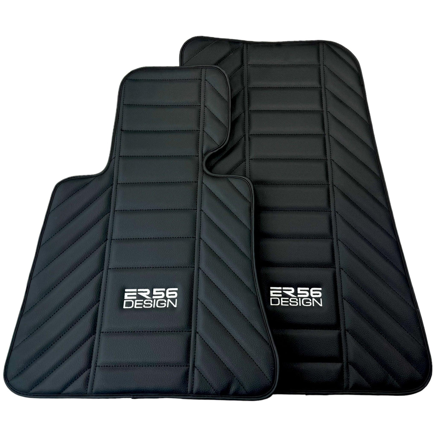 Black Leather Floor Mats for Rolls Royce Phantom VIII (2017-2024) ER56 Design - AutoWin