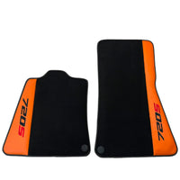 Black Floor Mats for McLaren 720S (2017-2021) with Orange Leather - AutoWin