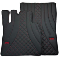 Black Leather Floor Mats for Mercedes-Benz G Class W463 (2008-2018) ER56 Design - AutoWin