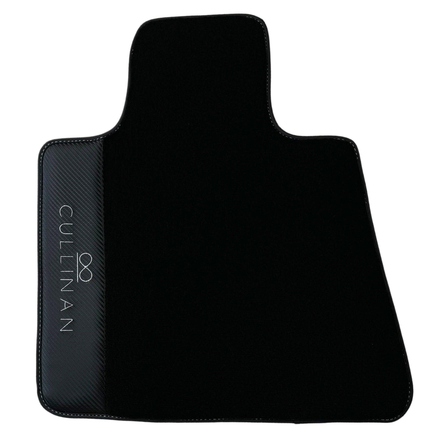 Black Floor Mats for Rolls Royce Cullinan with Carbon Fiber Leather - AutoWin