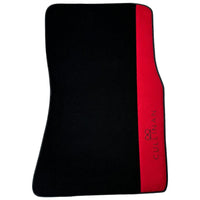Black Floor Mats for Rolls Royce Cullinan with Red Alcantara Leather - AutoWin