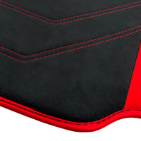 Alcantara Black Floor Mats for Ferrari 458 Spider (2012-2015) with Red Alcantara