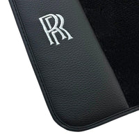 Black Floor Mats for Rolls Royce Cullinan with Black Leather - AutoWin