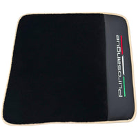 Black Floor Mats for Ferrari Purosangue with Leather and Beige Trim | Italian Edition - AutoWin