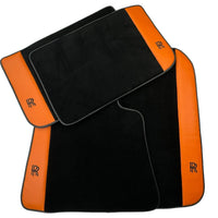 Floor Mats for Rolls Royce Phantom Sedan (2003-2016) with Orange Leather - AutoWin