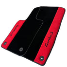 Black Floor Mats for Porsche 986 Boxster (1996-2004) with Red Alcantara Leather - AutoWin