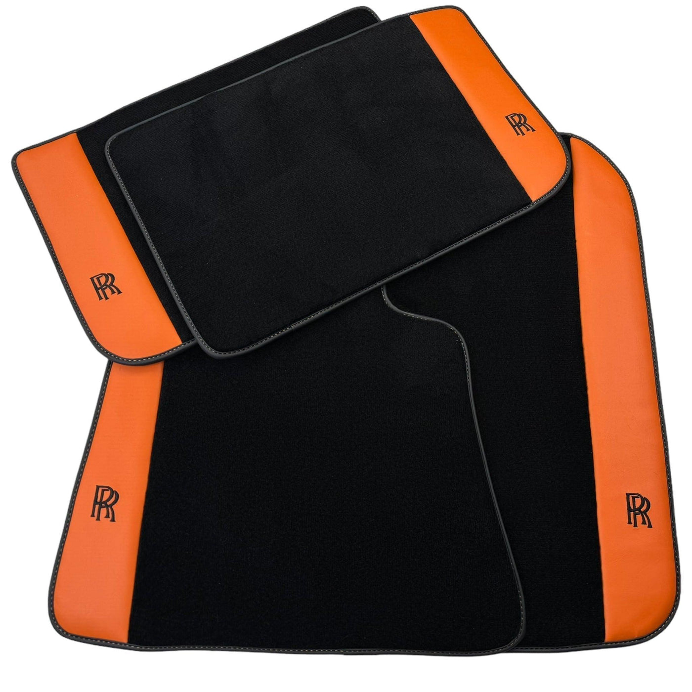 Floor Mats for Rolls Royce Phantom Drophead Coupe with Orange Leather - AutoWin