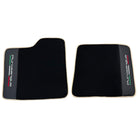 Black Floor Mats for Ferrari Purosangue with Leather and Beige Trim | Italian Edition - AutoWin