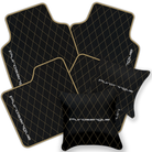 Premium Black Leather Floor Mats for Rolls Royce Shadow (1965-1977)