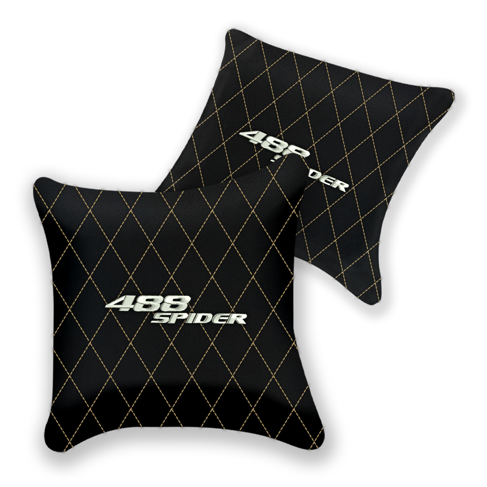 Custom Black Leather Pillows for Ferrari 488 Pista Spider 2019-2021