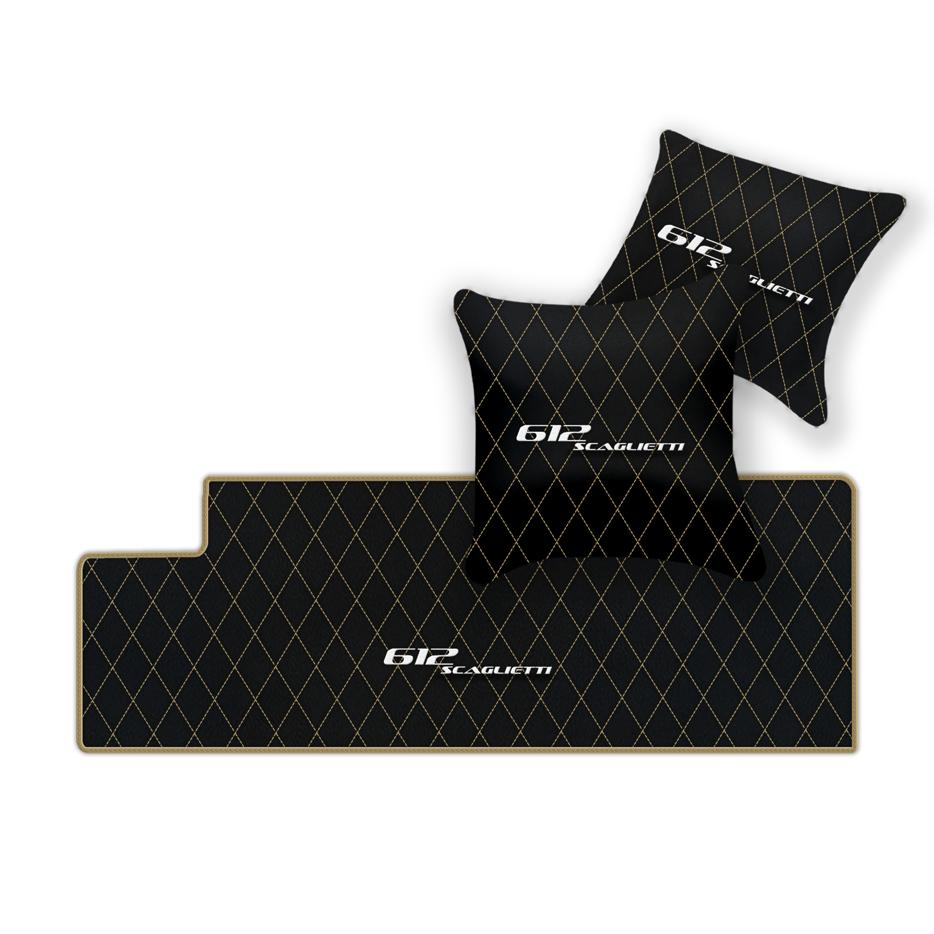 Luxury Black Leather Floor Mats for Ferrari 612 Scaglietti (2005-2011)