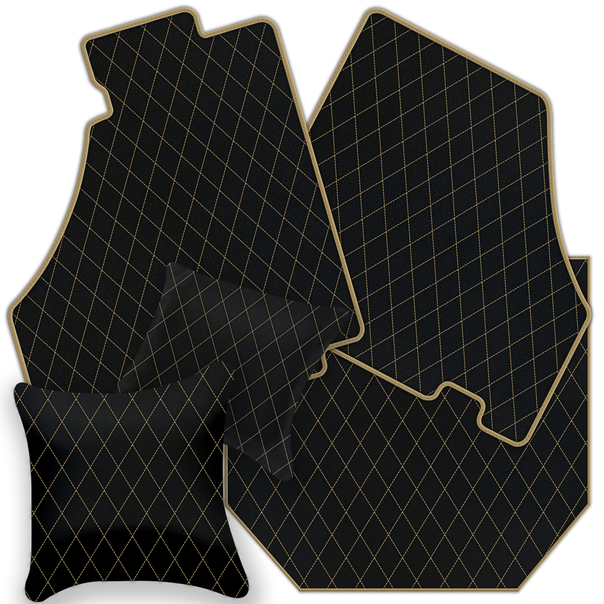 Beige Floor Mats For Ferrari 360 Modena 1999-2005 With Alcantara Leather - AutoWin