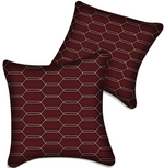 Customizable Dark Red Leather Pillows Set of 2 for All Vehicles