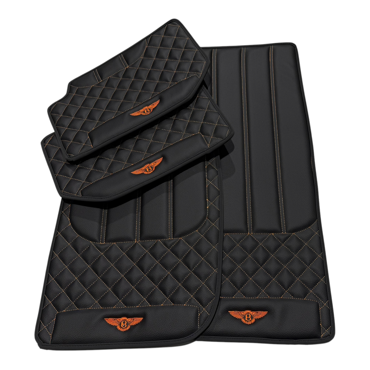 Black Floor Mats for Bentley Continental GTC (2018-2027) with Leather | Various Trim Colors