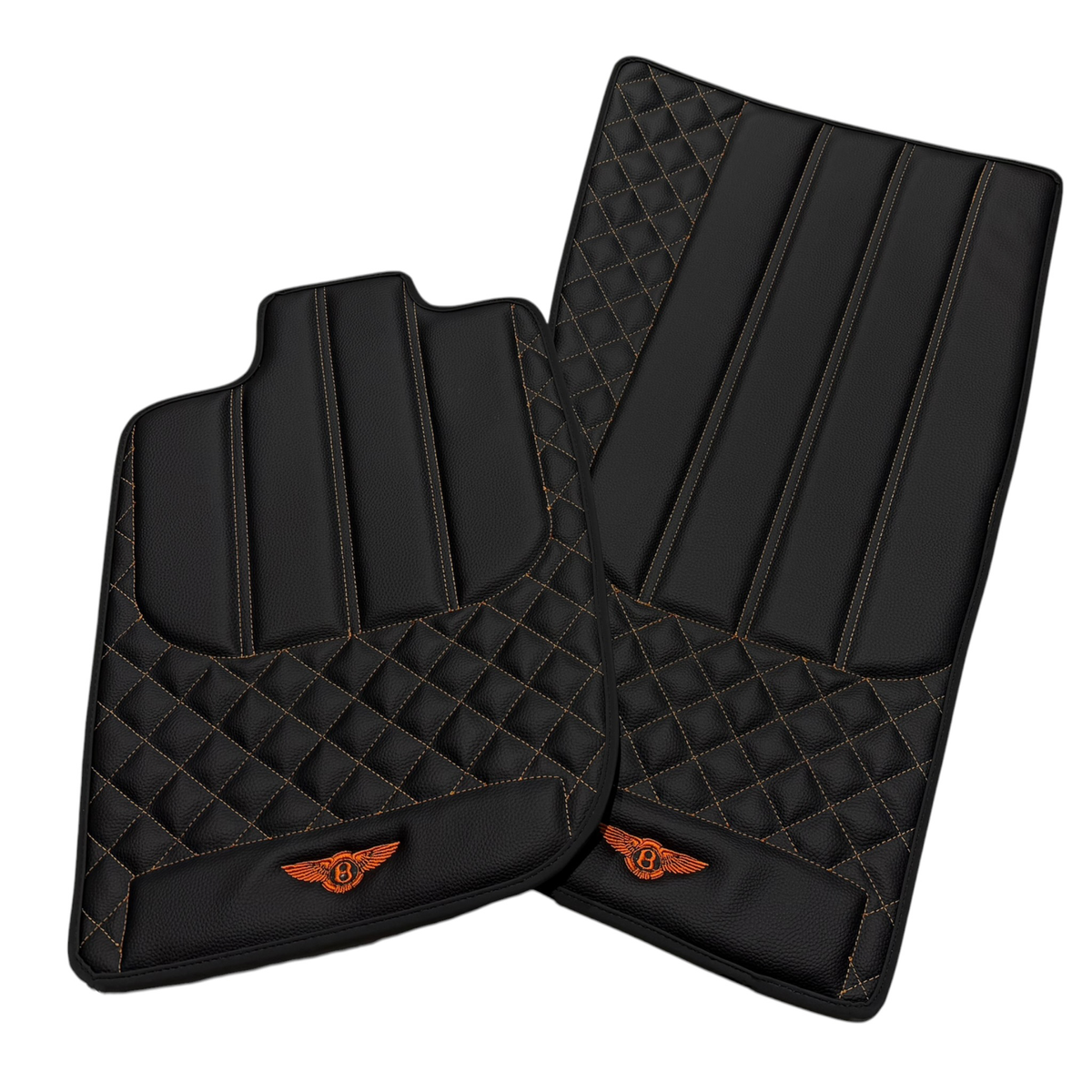 Black Floor Mats for Bentley Continental GTC (2018-2027) with Leather | Various Trim Colors