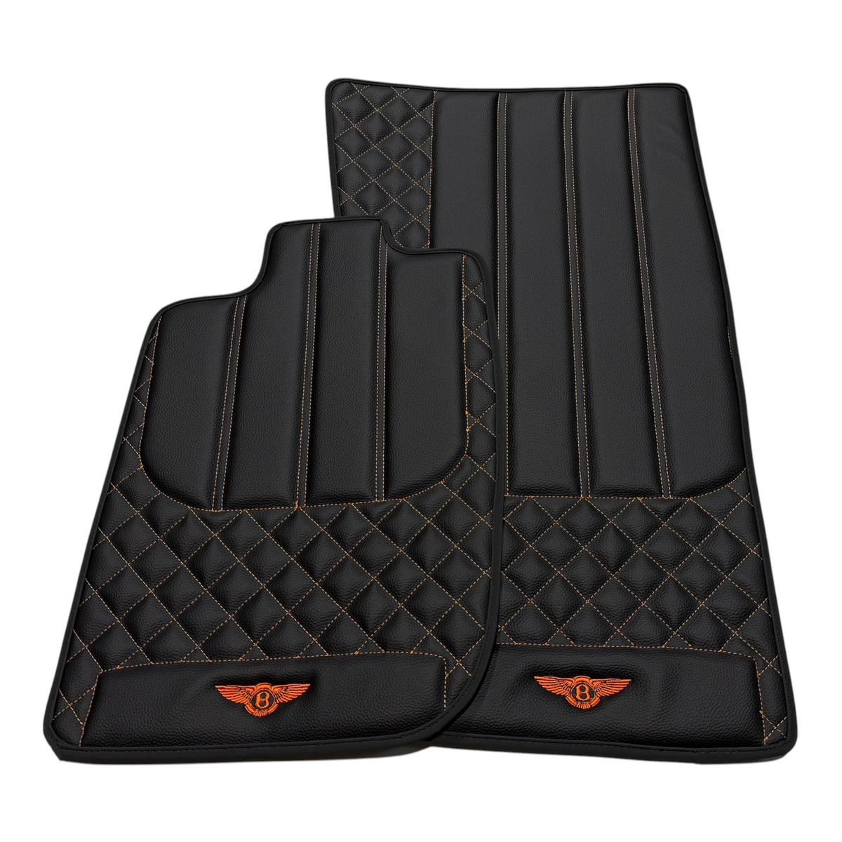 Black Floor Mats for Bentley Continental GTC (2018-2027) with Leather | Various Trim Colors