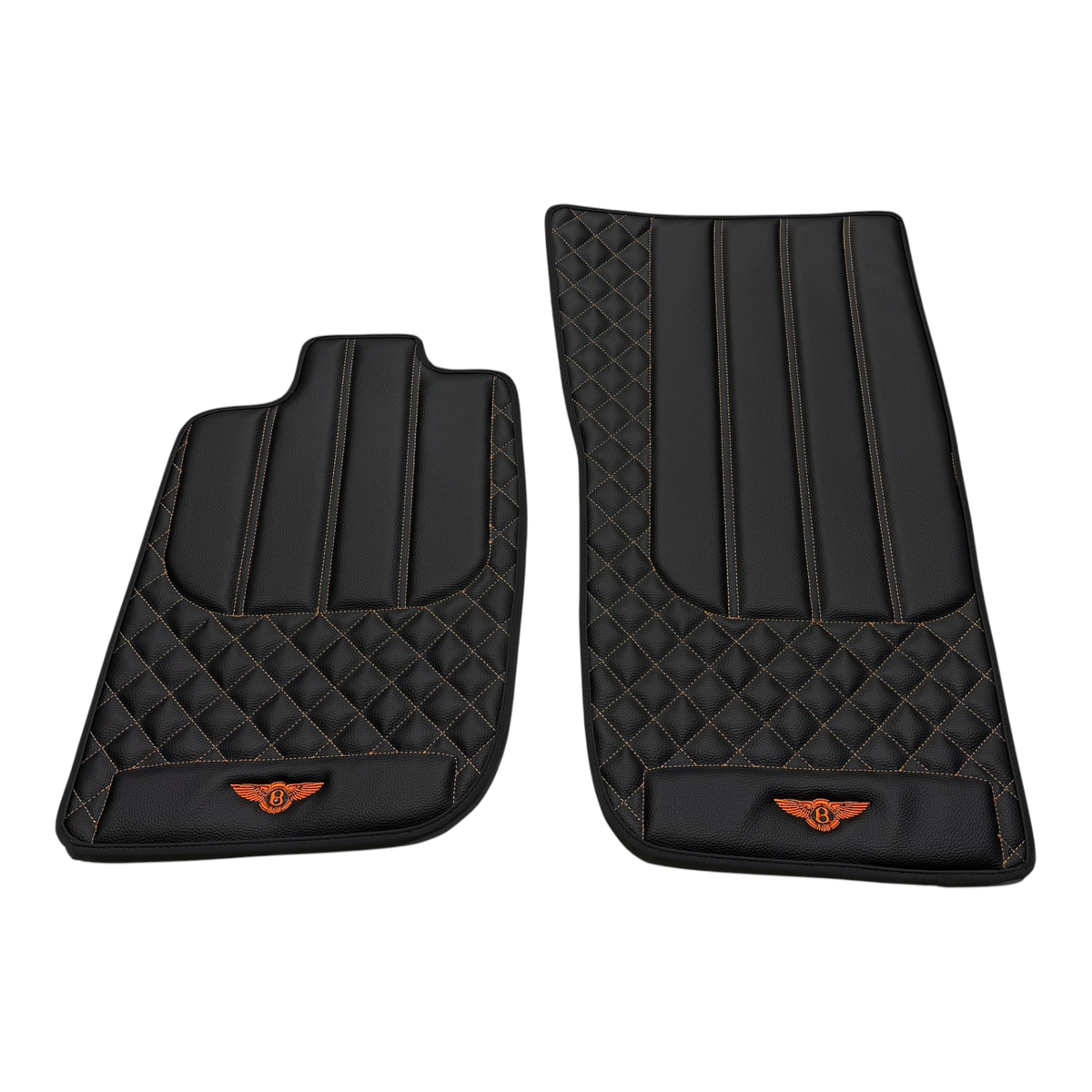 Black Floor Mats for Bentley Continental GTC (2018-2027) with Leather | Various Trim Colors
