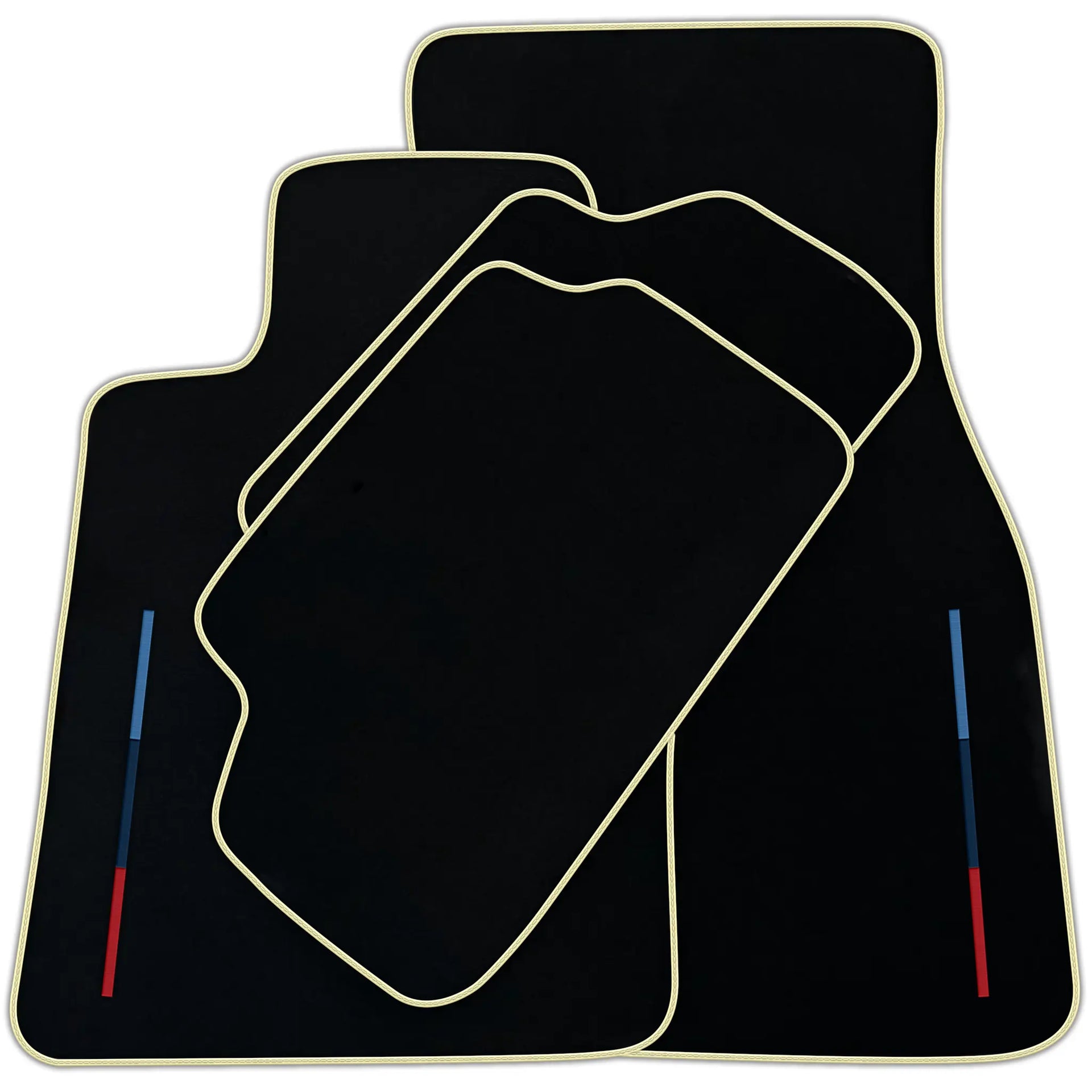 Black Floor Mats For BMW M5 Series F90 With Color Stripes Tailored Set Perfect Fit | Various Trim Colors