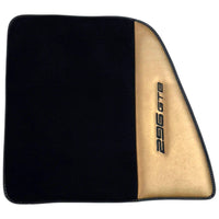 Black Floor Mats for Ferrari 296 GTB (2022-2024) with Gold Leather