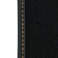 Black Floor Mats for McLaren 570S (2015-2021) with Orange Leather - AutoWin