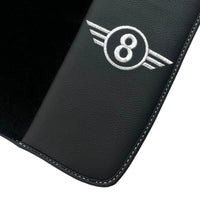 Black Floor Mats for Mini Cabrio R57 Convertible (2009-2016) with Leather - AutoWin