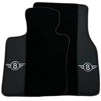 Black Floor Mats for Mini Clubman R55 (2007-2015) with Leather - AutoWin