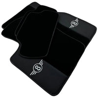 Black Floor Mats for Mini Clubman R55 (2007-2015) with Leather - AutoWin