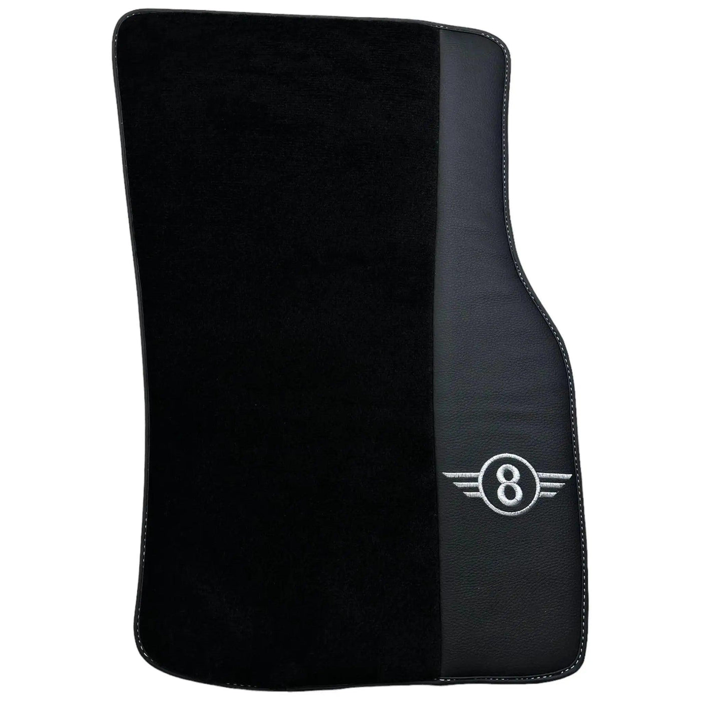 Black Floor Mats for Mini Countryman F60 Hybrid (2020-2023) with Leather - AutoWin
