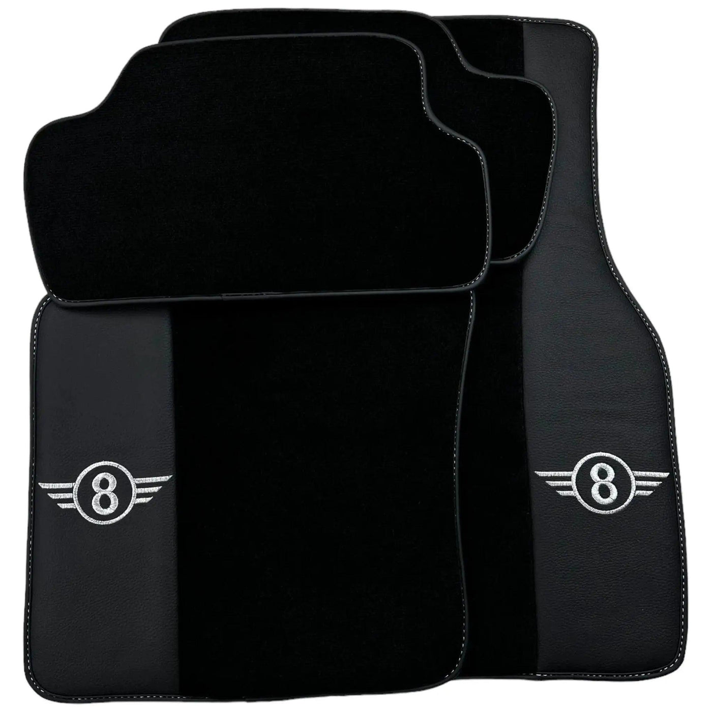 Black Floor Mats for Mini Countryman R60 (2010-2017) with Leather - AutoWin