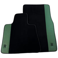 Black Floor Mats for Rolls Royce Dawn (2016-2023) with Green Leather