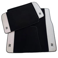 Black Floor Mats for Rolls Royce Ghost Series I (2010-2020) with Gray Leather Borders
