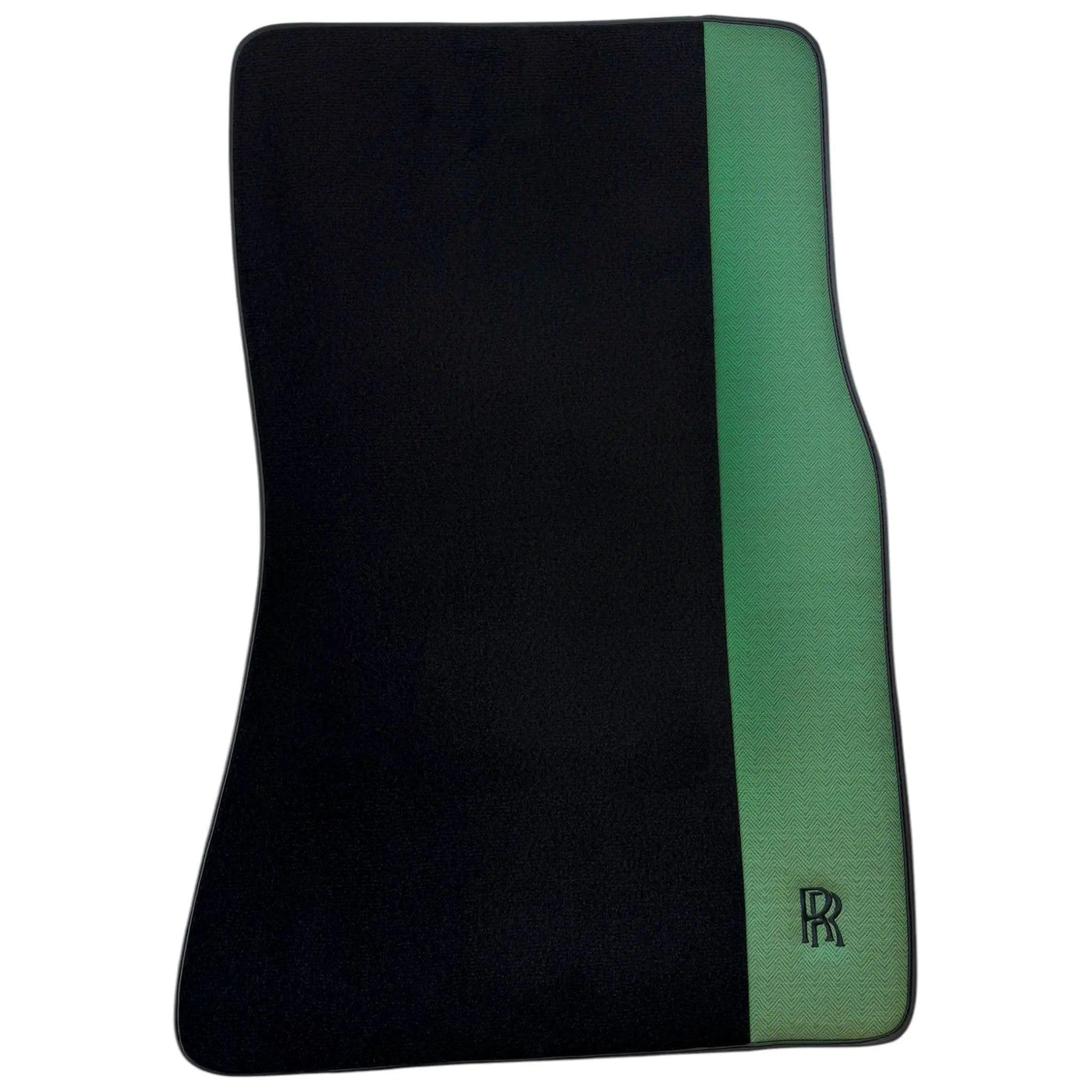 Black Floor Mats for Rolls Royce Ghost Series I (2010-2020) with Green Leather