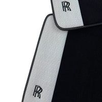 Black Floor Mats for Rolls Royce Ghost Series II (2021-2024) with Gray Leather Borders