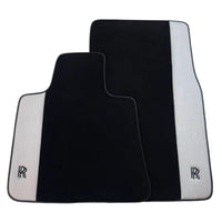 Black Floor Mats for Rolls Royce Ghost Series II (2021-2024) with Gray Leather Borders