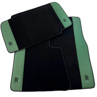 Black Floor Mats for Rolls Royce Phantom Sedan (2003-2016) with Green Leather