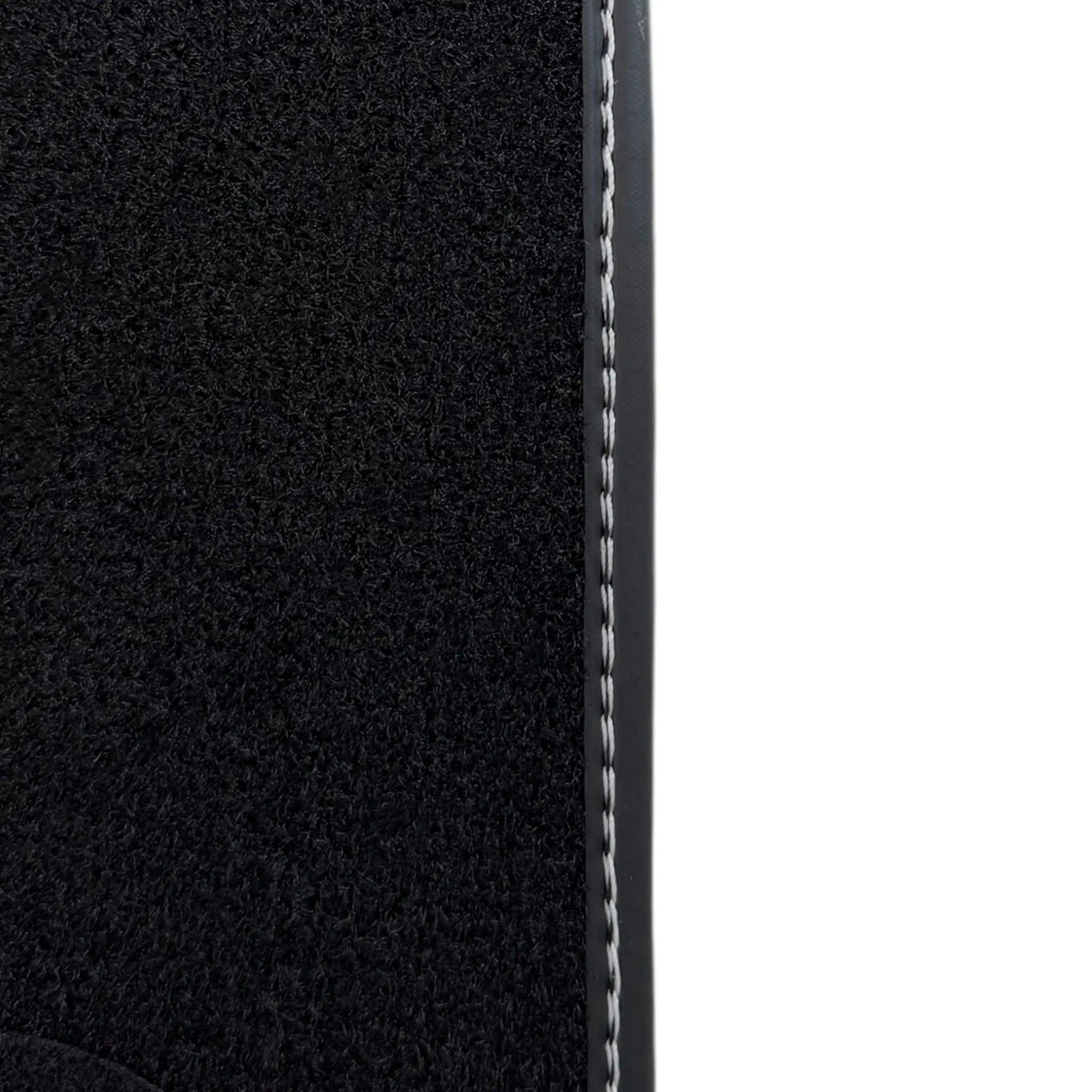 Black Floor Mats for Rolls Royce Phantom VIII (2017-2024) with Gray Leather Borders